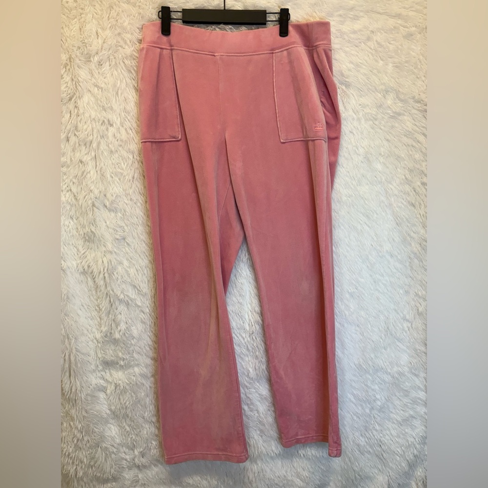 Juicy Couture Pink Velour Track Pants | Y2K Wide Leg Sweatpants | Size XL 👑💗✨